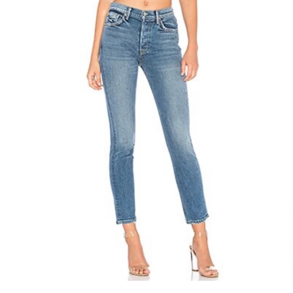 GRLFRND Button Fly Karolina High-Rise Skinny Jean Distressed Size 26